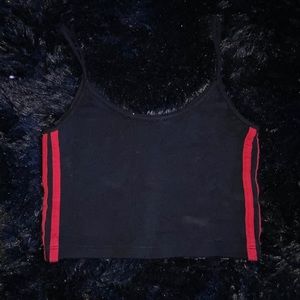 BRANDY MELVILLE BLACK AND RED CROP TOP